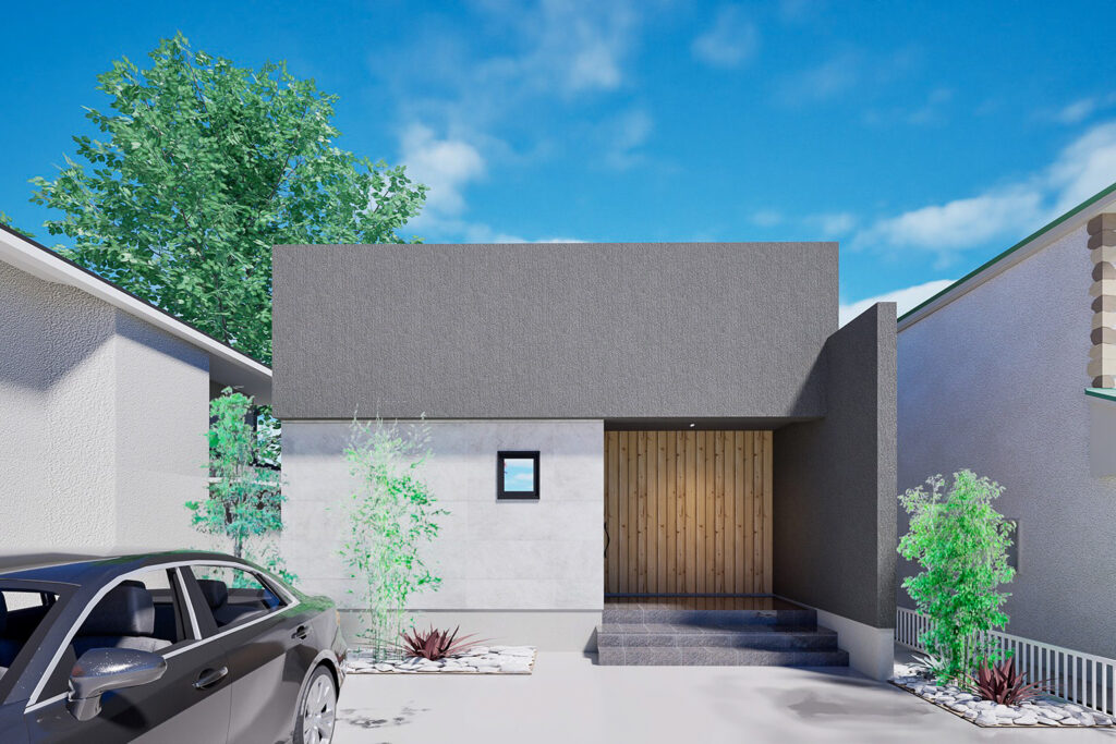 家久町分譲地の土地に合わせた住宅外観イメージ