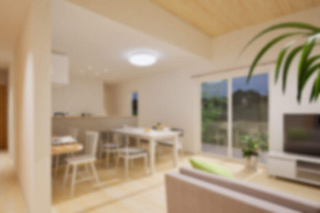 3Dプリンター間取り模型イベント用の背景に使う、ぼかしたLDK写真