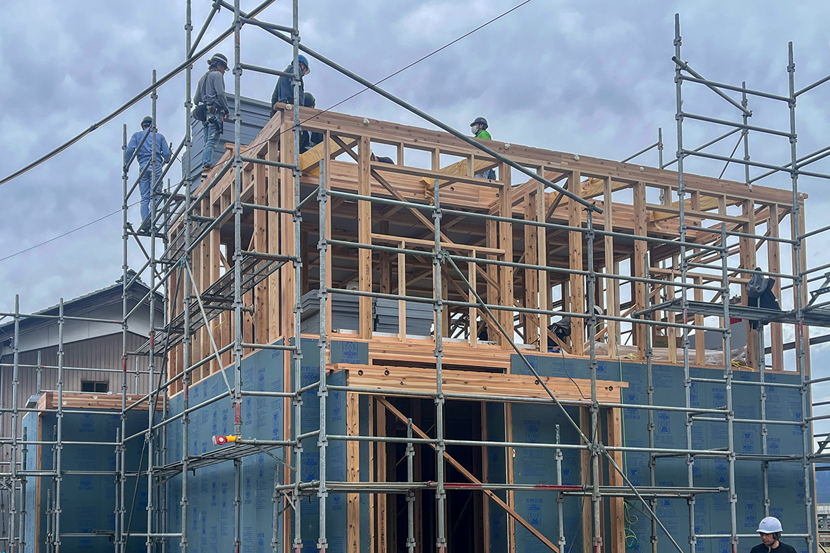 鯖江市 注文住宅 上棟後の外観